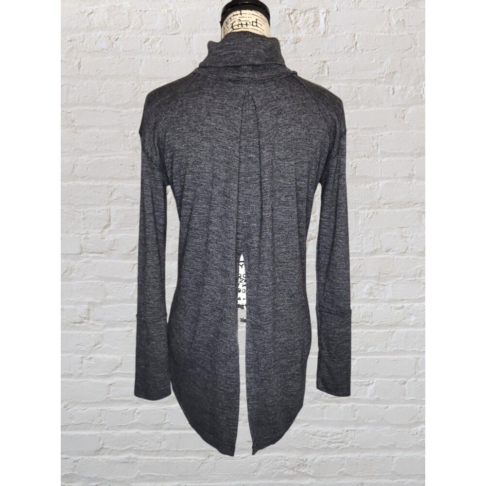 Free People Split Back Tunic Top Mini Dress Womens SM Black Marled Knit Classy